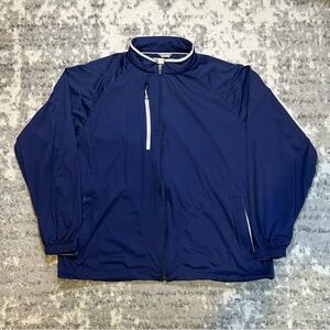 Men's Navy Donald Ross Zip-Up Golf Windbreaker Jacket